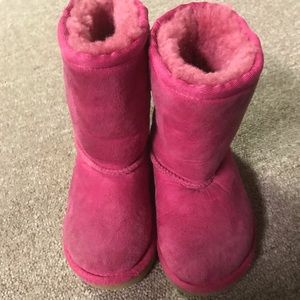 Pink suede toddler Uggs